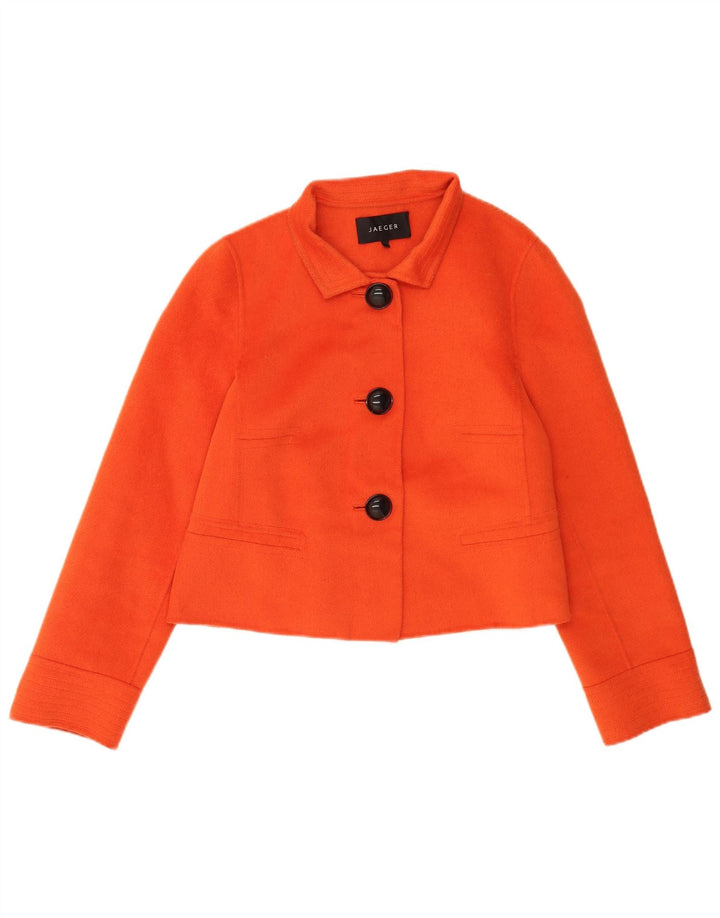 Jaeger Damen 3-Knopf-Bolerojacke UK 12 Mittelorange Angora