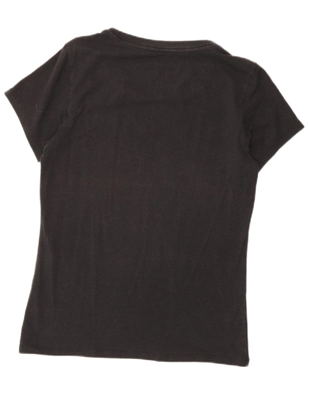 Calvin Klein Damen T-Shirt Top UK 12 Medium Schwarz Baumwolle