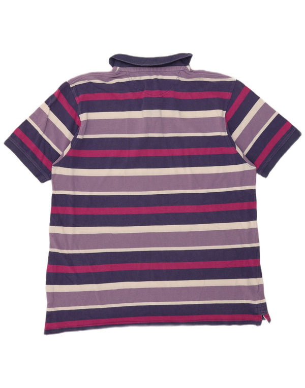 James Pringle Herren Poloshirt 2XL Lila gestreift