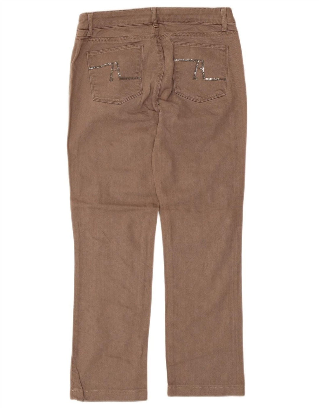 ZARA Damen Straight Jeans EU 38 Small W28 L26 Braune Baumwolle