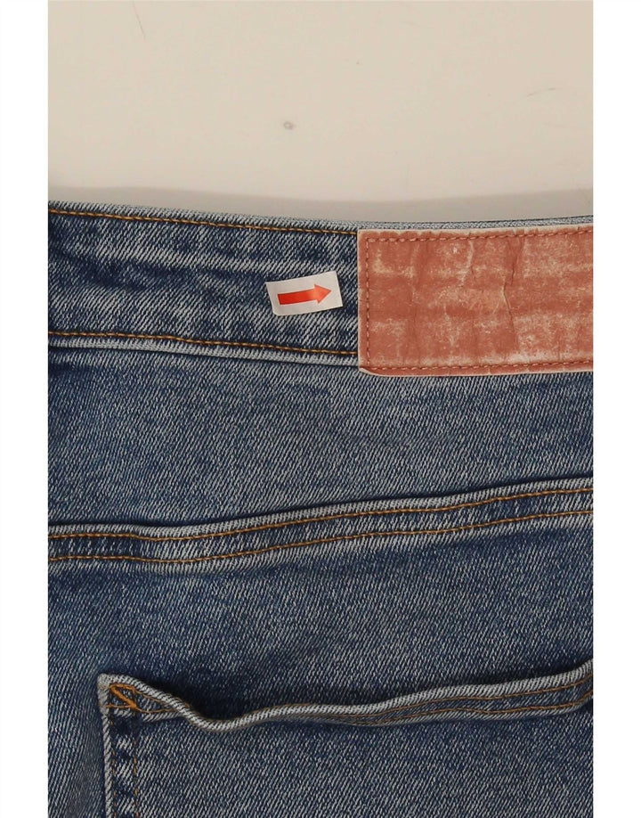 Zara Damen Crop Bootcut Jeans EU 40 Medium W30 L25 Blaue Baumwolle