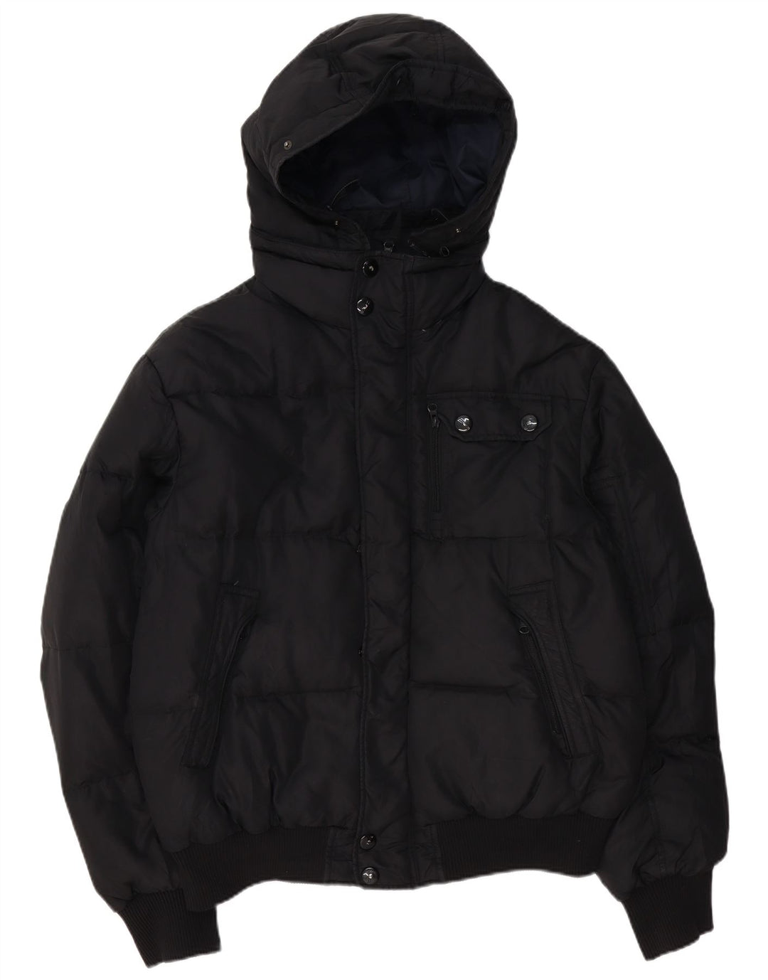 Gas gepolsterte Herrenjacke mit Kapuze, UK 44, 2XL, Schwarz