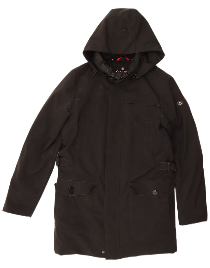 Canadiens Herren-Mantel mit Kapuze, gepolstert, IT 46, Größe S, Schwarz, Polyester