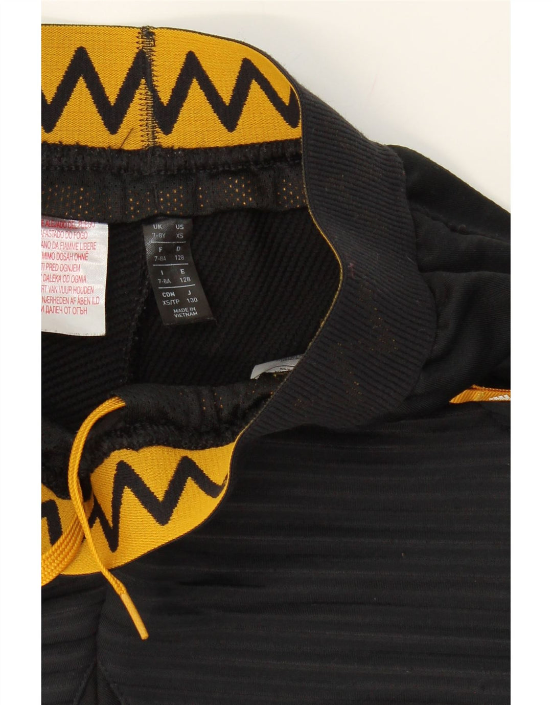 ADIDAS Boys Tracksuit Trousers 7-8 Years Black Striped Polyester Vintage Adidas and Second-Hand Adidas from Messina Hembry 