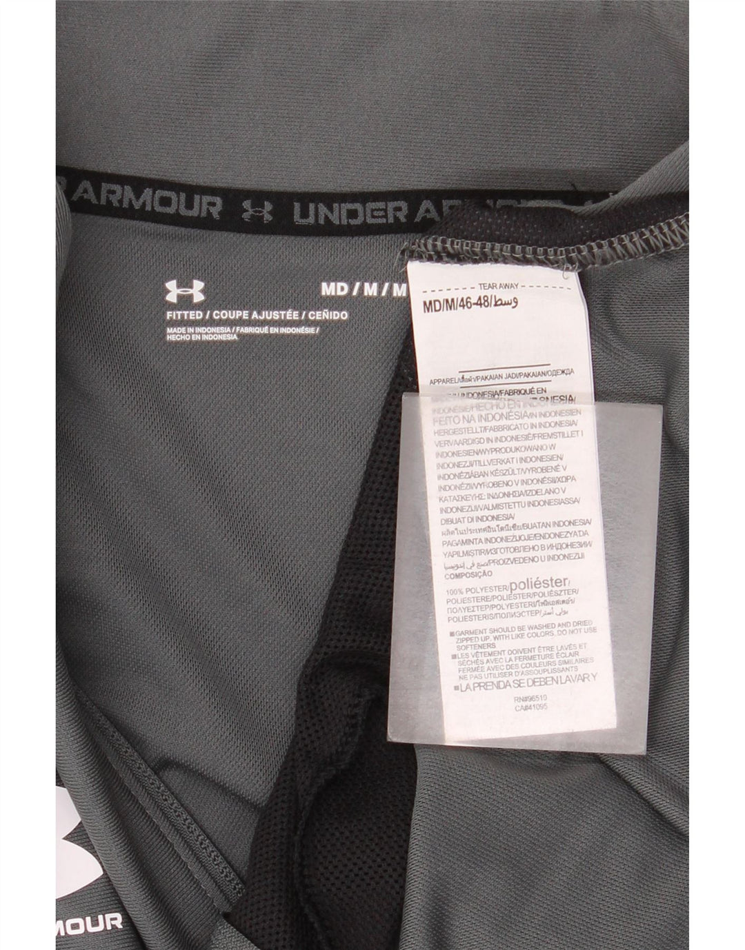 Under Armour Herren-Trainingsanzugoberjacke aus mittelgrauem Polyester