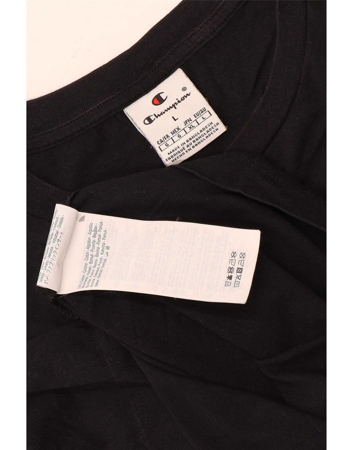 Champion Herren-T-Shirt mit Grafik, groß, aus schwarzer Baumwolle