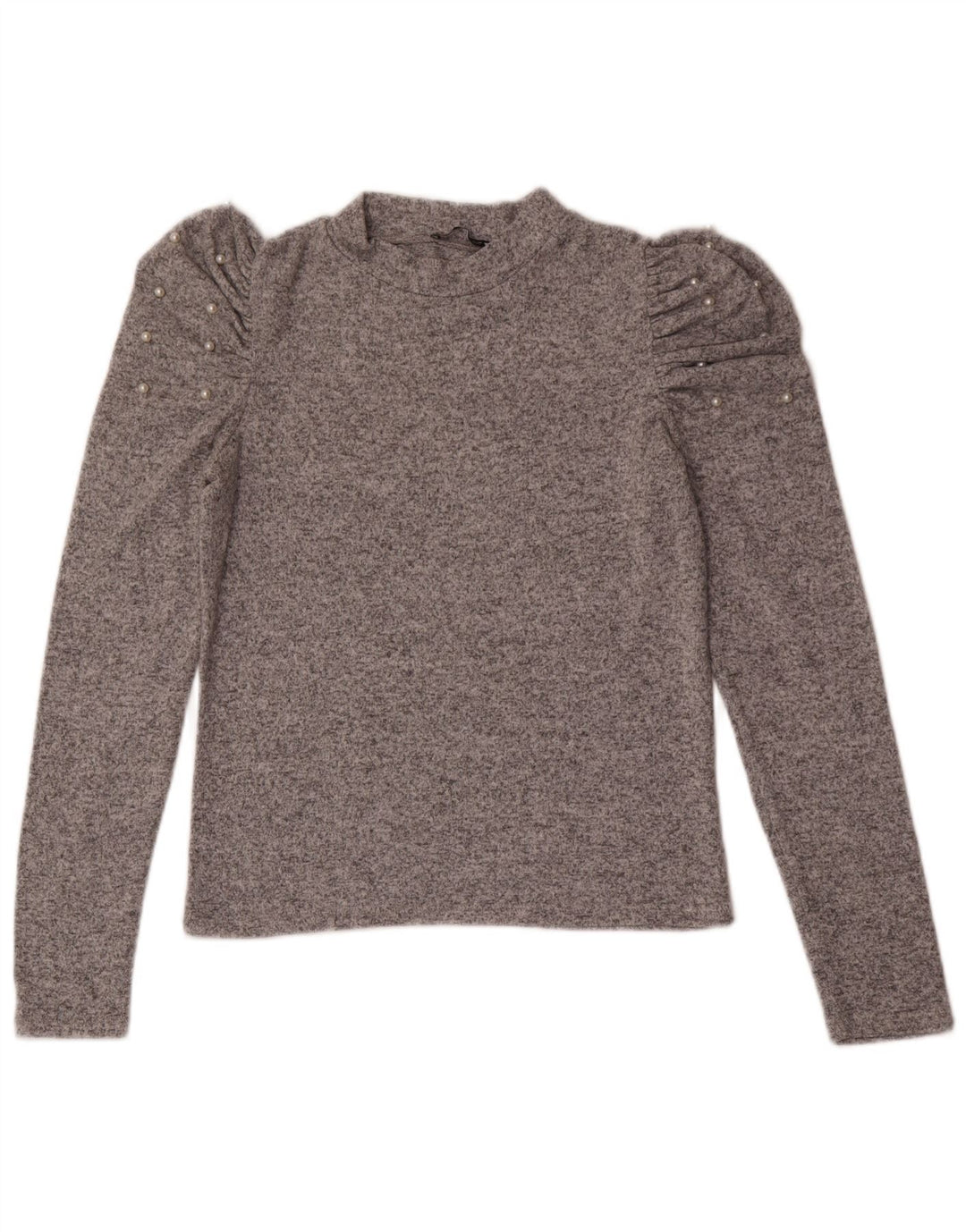 Zara Damen Top Langarm UK 12 Mittelgrau