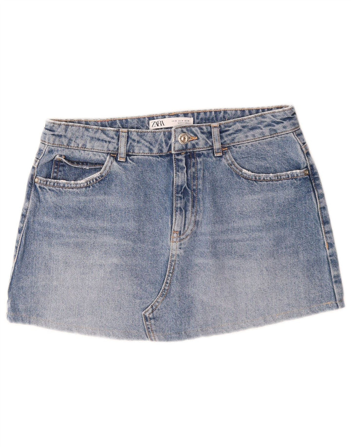 Zara Damen Jeansrock Medium W28 Blau