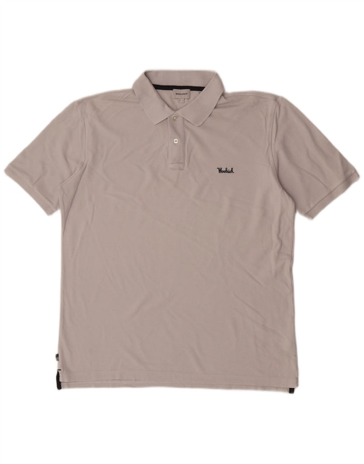 Woolrich Herren-Poloshirt, große graue Baumwolle