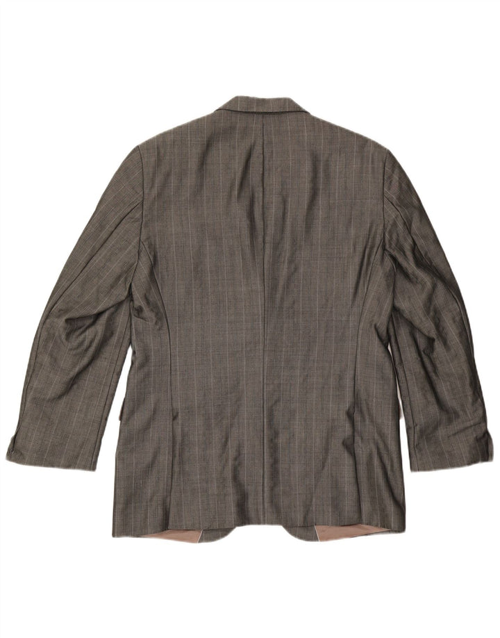 Hugo Boss Herren-Blazer mit 2 Knöpfen, EU 48, mittelgraue Nadelstreifen-Viskose