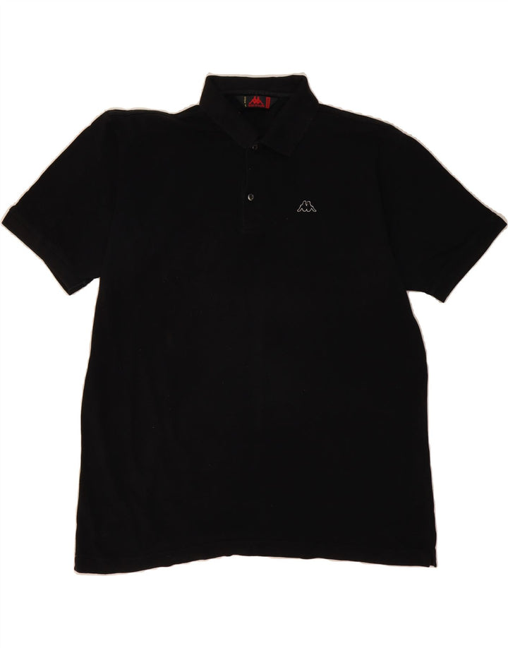 KAPPA Mens Polo Shirt 2XL Black Cotton Vintage Kappa and Second-Hand Kappa from Messina Hembry 