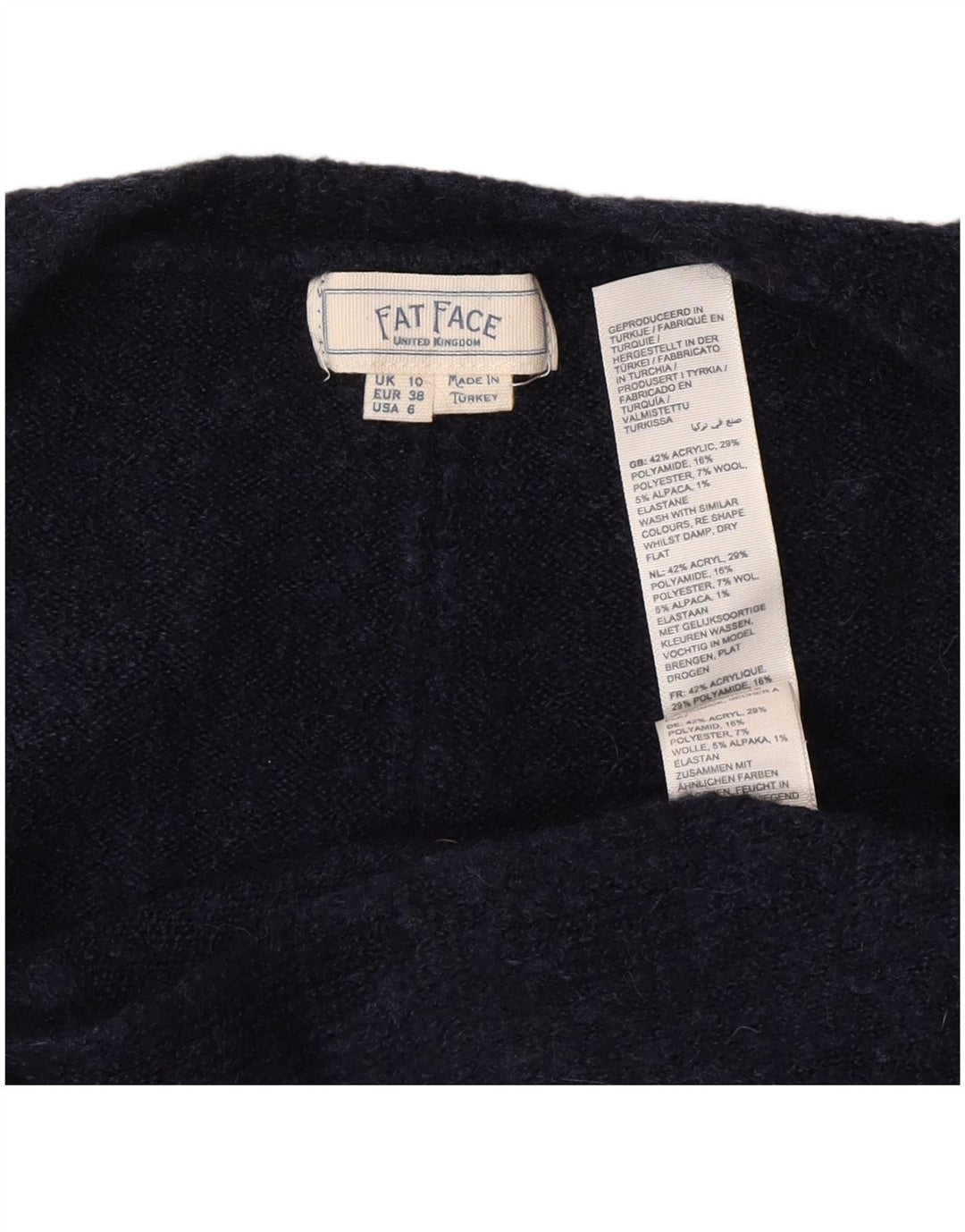 Fat Face Damen-Strickjacke, übergroß, offen, Gr. 10, Marineblau