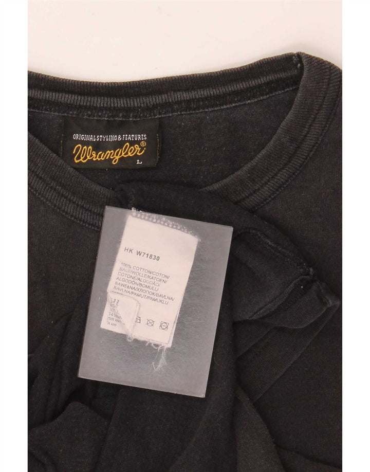 Wrangler Herren-T-Shirt mit Grafik, groß, aus schwarzer Baumwolle