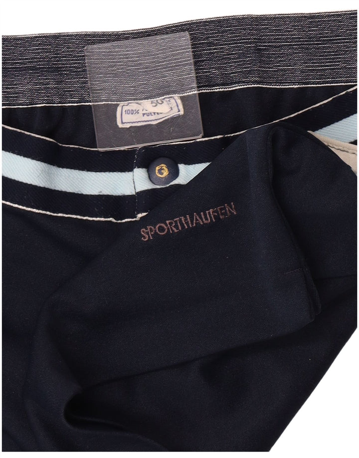 Vintage Herren Chino Shorts IT 50 Groß W32 Marineblau Polyester