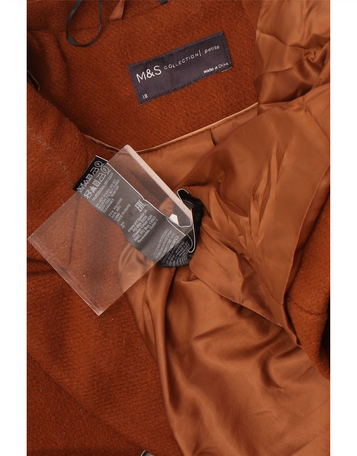 Marks & Spencer Damen Übergroßer Zweireihermantel UK 18 XL Braun
