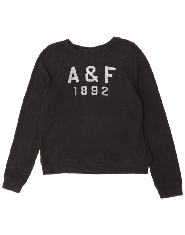 Abercrombie & Fitch Damen Grafik-Sweatshirt-Pullover UK 10 Small Schwarz