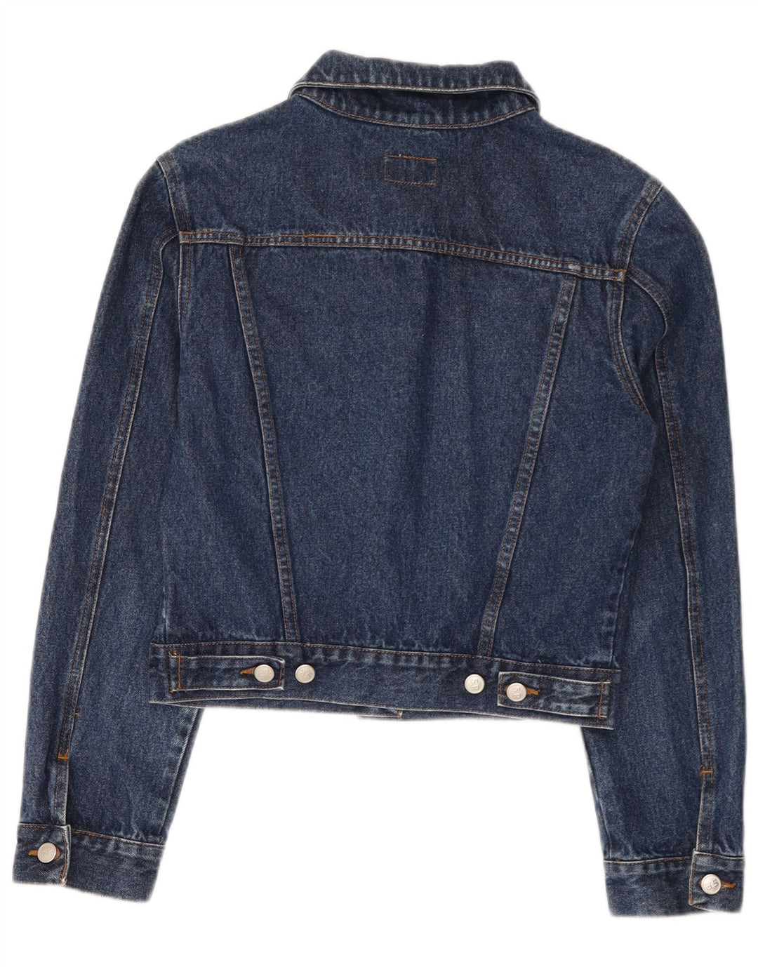Vintage Damen Crop Jeansjacke UK 14 Mittelblaue Baumwolle
