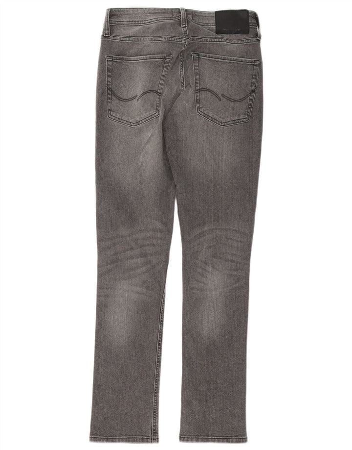 Jack & Jones Herren GLENN Distressed Slim Jeans W28 L32 Graue Baumwolle