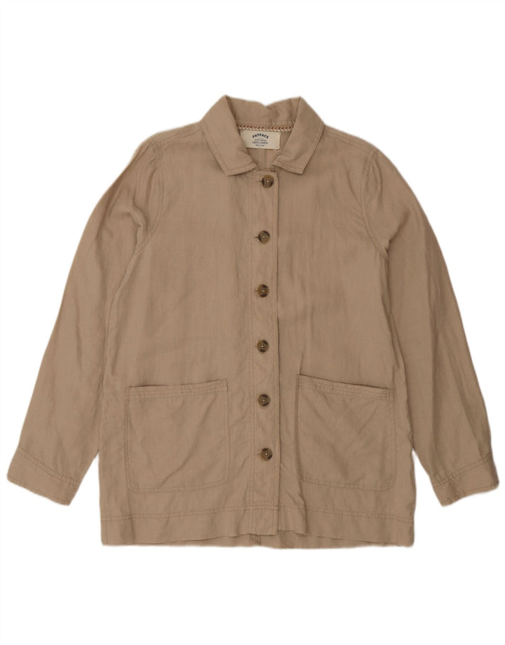 Fat Face Damen-Utility-Jacke UK 8 Small Beige Leinen