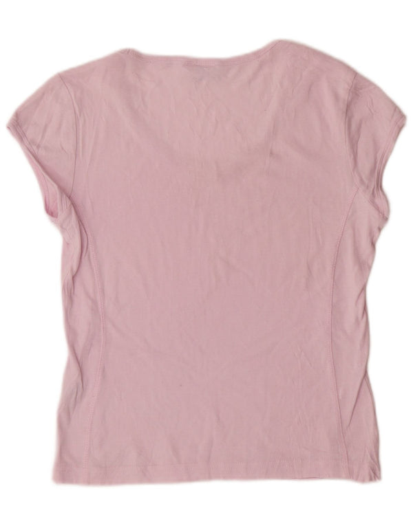 CHAMPION Damen T-Shirt Top UK 14 Large Rosa Baumwolle