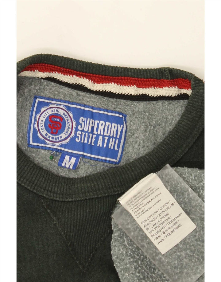 Superdry Herren Grafik-Sweatshirt-Pullover aus mittelgrüner Baumwolle