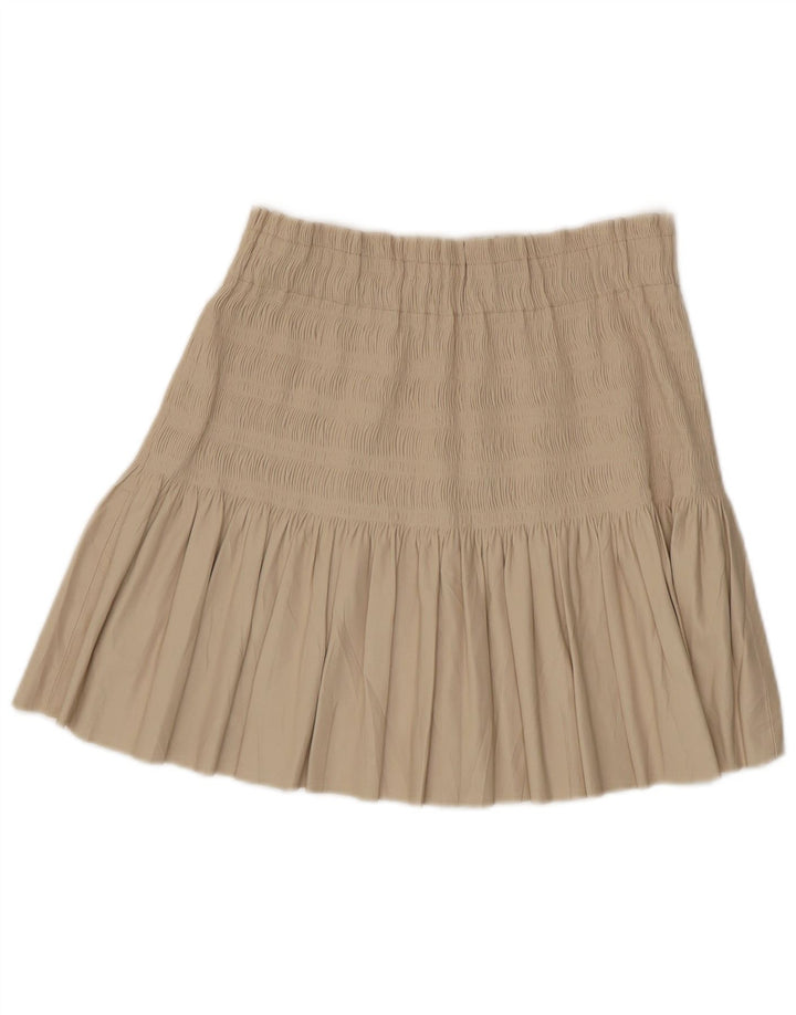 Zara Damen A-Linien-Rock, Größe L, W34, Beige, Polyester