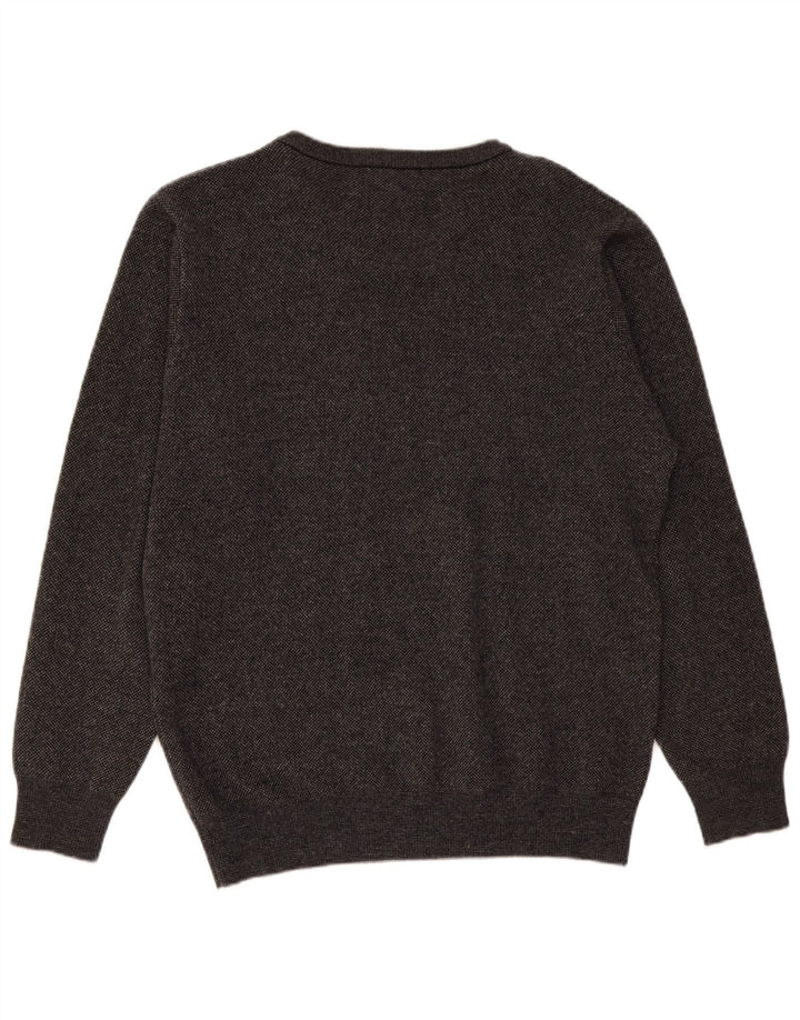 Superga Herren-Pullover mit V-Ausschnitt, große graue Wolle