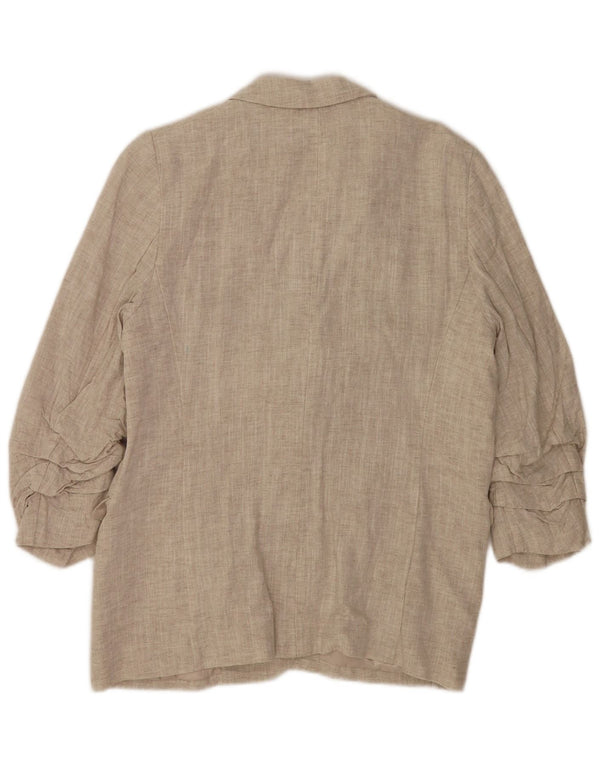 Marks & Spencer Damen-Blazer mit 3/4-Ärmeln, offen, Gr. 14, Beige