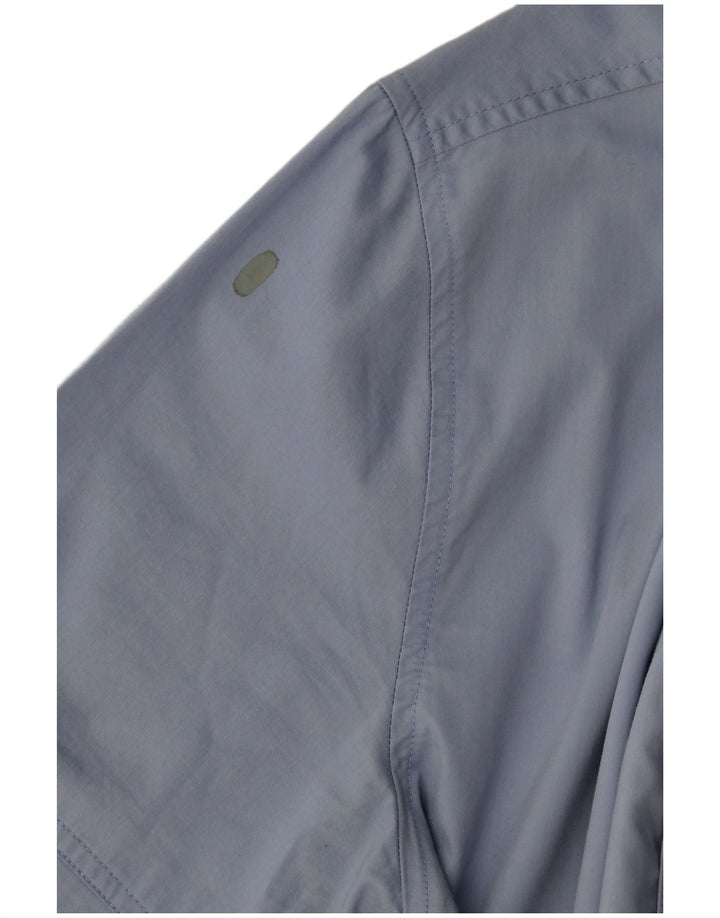 Versace Herren-Kurzarmhemd, groß, aus blauer Baumwolle