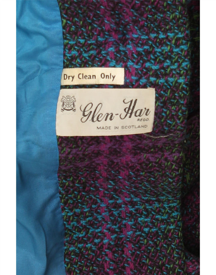 Vintage Damen Mantel UK 14 Groß Mehrfarbig kariert