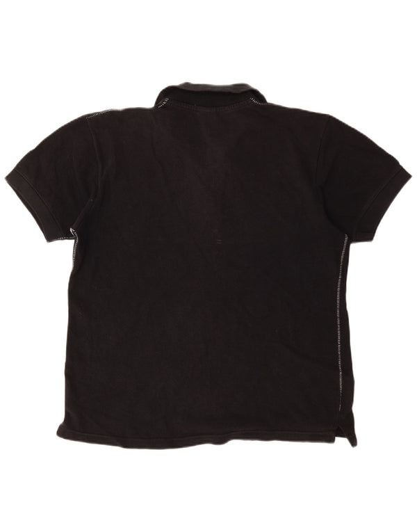 Nike Damen Poloshirt UK 10/12 Medium Schwarz Baumwolle