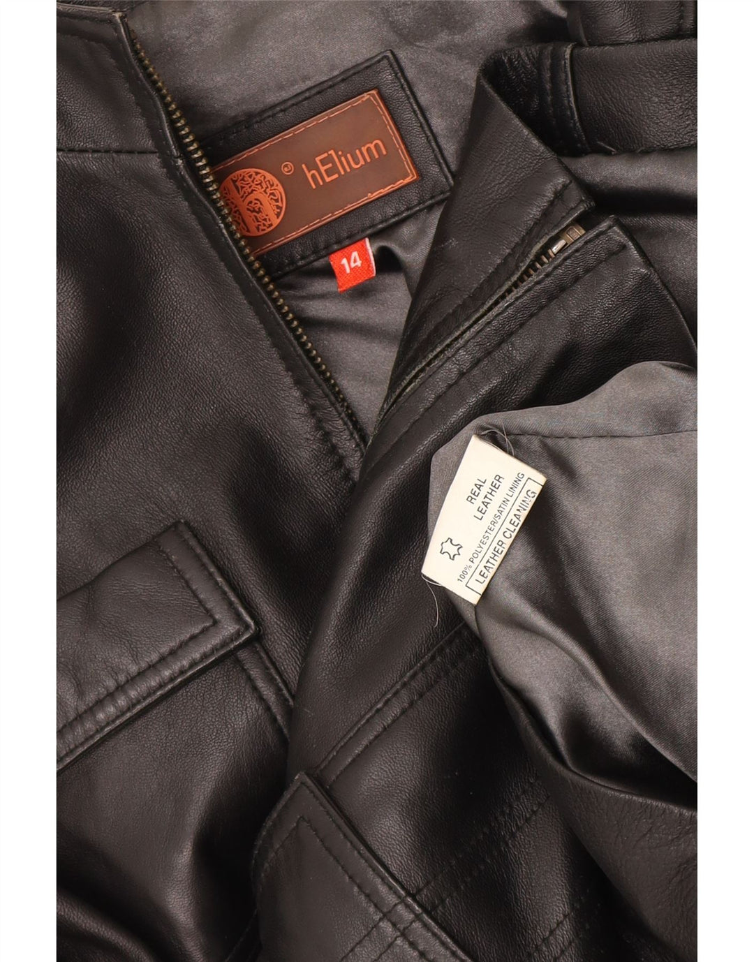 Helium Damen Militärlederjacke UK 14 Medium Schwarz