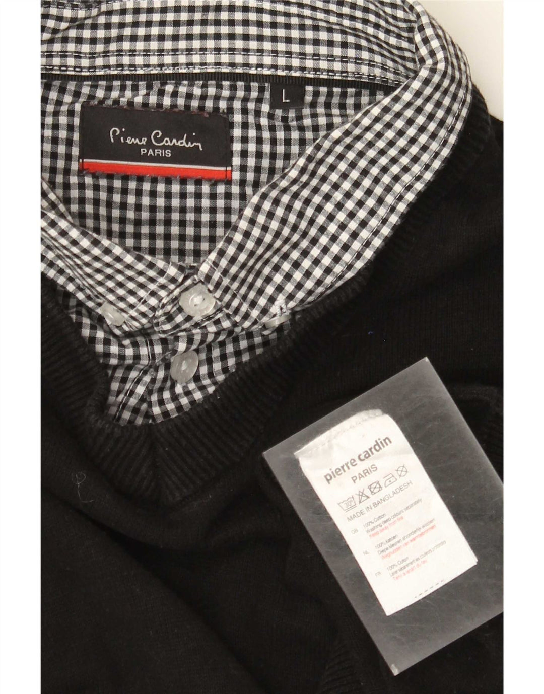 Pierre Cardin Herren-Pullover mit V-Ausschnitt, groß, aus schwarzer Baumwolle