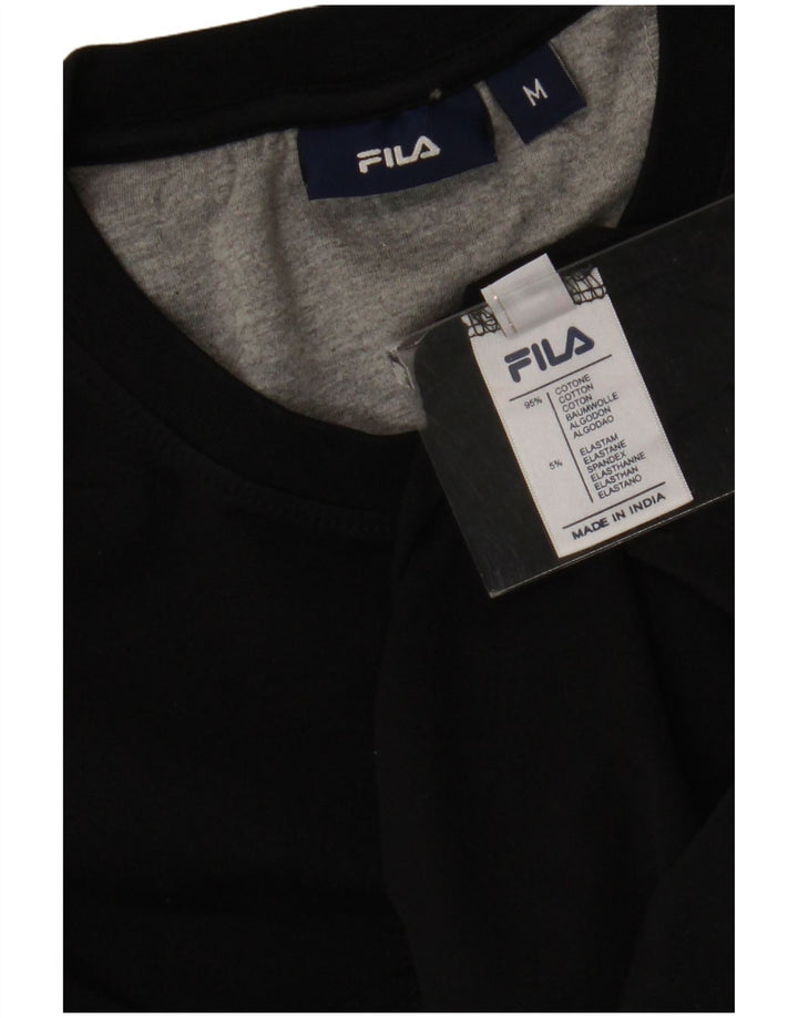 Fila Herren T-Shirt Top Medium Schwarz Baumwolle