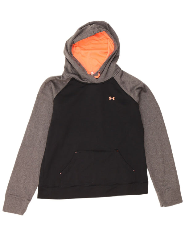 Under Armour Damen Kapuzenpullover UK 14 Mittelschwarzes Colourblock-Polyester