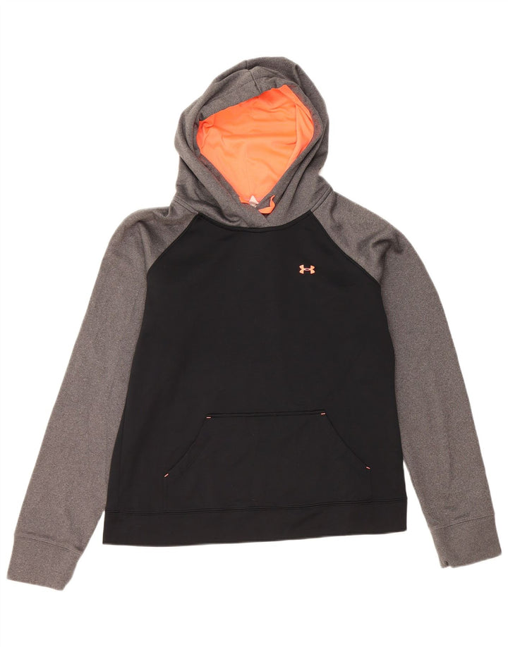 Under Armour Damen Kapuzenpullover UK 14 Mittelschwarzes Colourblock-Polyester