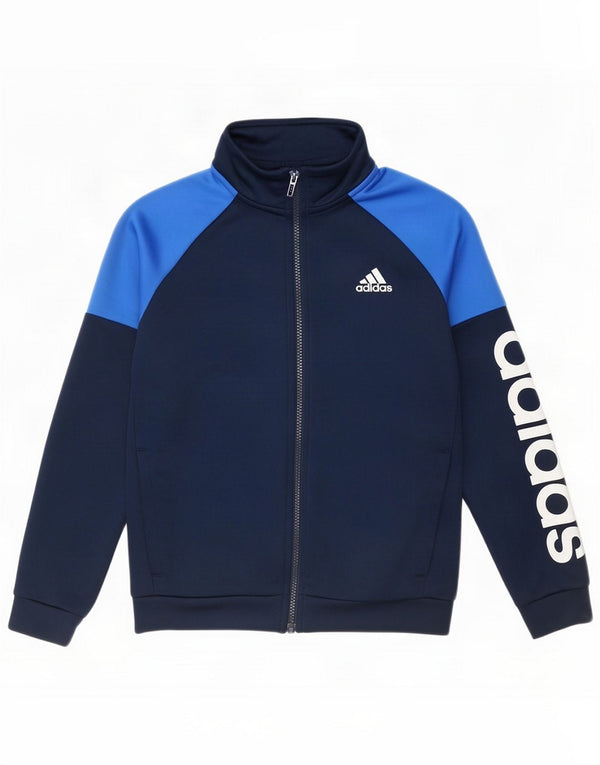 Adidas Grafik-Trainingsanzug-Oberteil für Jungen, 11–12 Jahre, Marineblau, Farbblock
