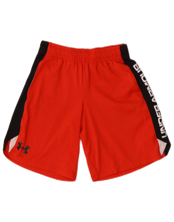 Under Armour Jungen-Sportshorts mit Grafik, 7–8 Jahre, Größe S, Rot, Farbblock