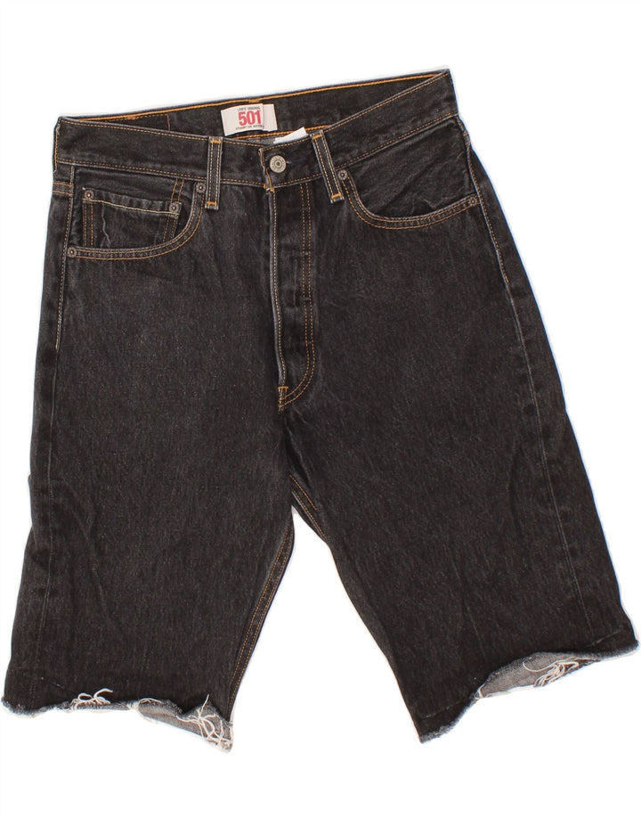 LEVI'S Herren 501 Denim Shorts W32 Mittelschwarze Baumwolle