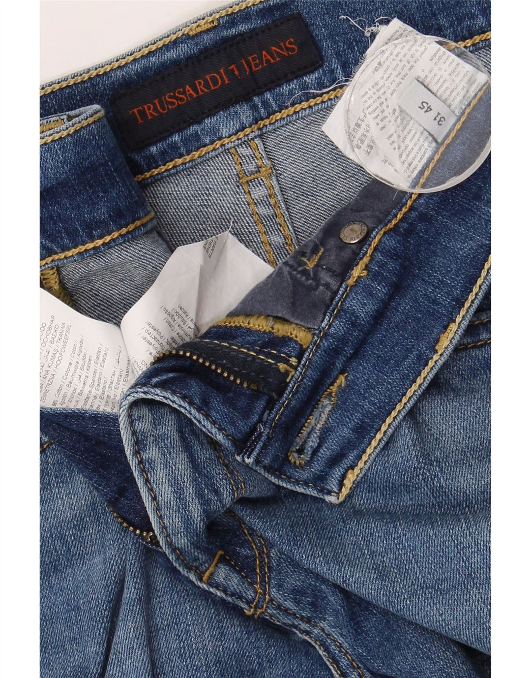TRUSSARDI Damen Slim Jeans W31 L31 Blaue Baumwolle