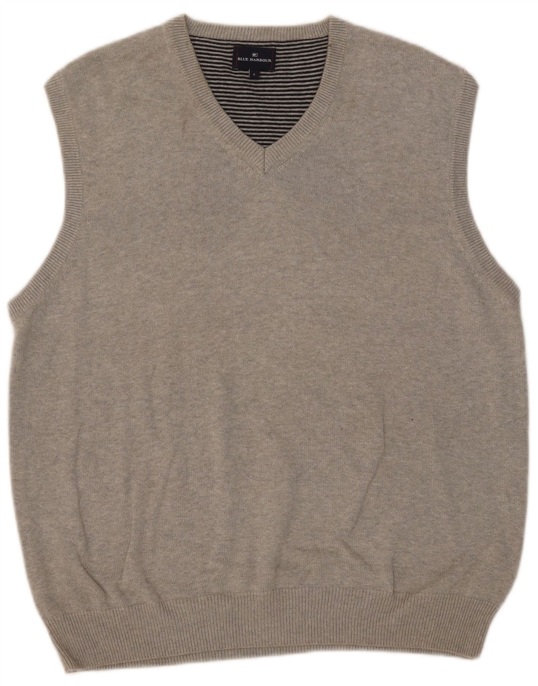 Marks & Spencer Herren-Tanktop „Harbor“ aus blauer Baumwolle, groß, grau gesprenkelt