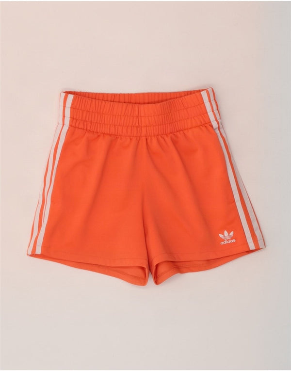 Adidas Damen Sportshorts UK 10 Small Orange Polyester