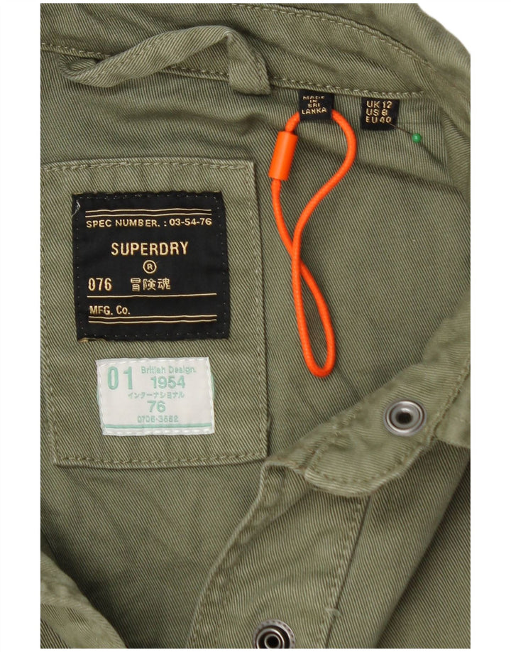 SUPERDRY Damen-Militärjacke mit lockerer Passform, UK 12, Mittelgrün, Fair Isle