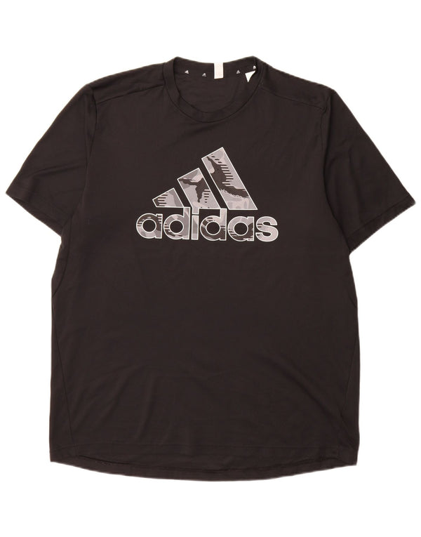 Adidas Herren Aeroready Graphic T-Shirt Top Large Schwarz Polyester