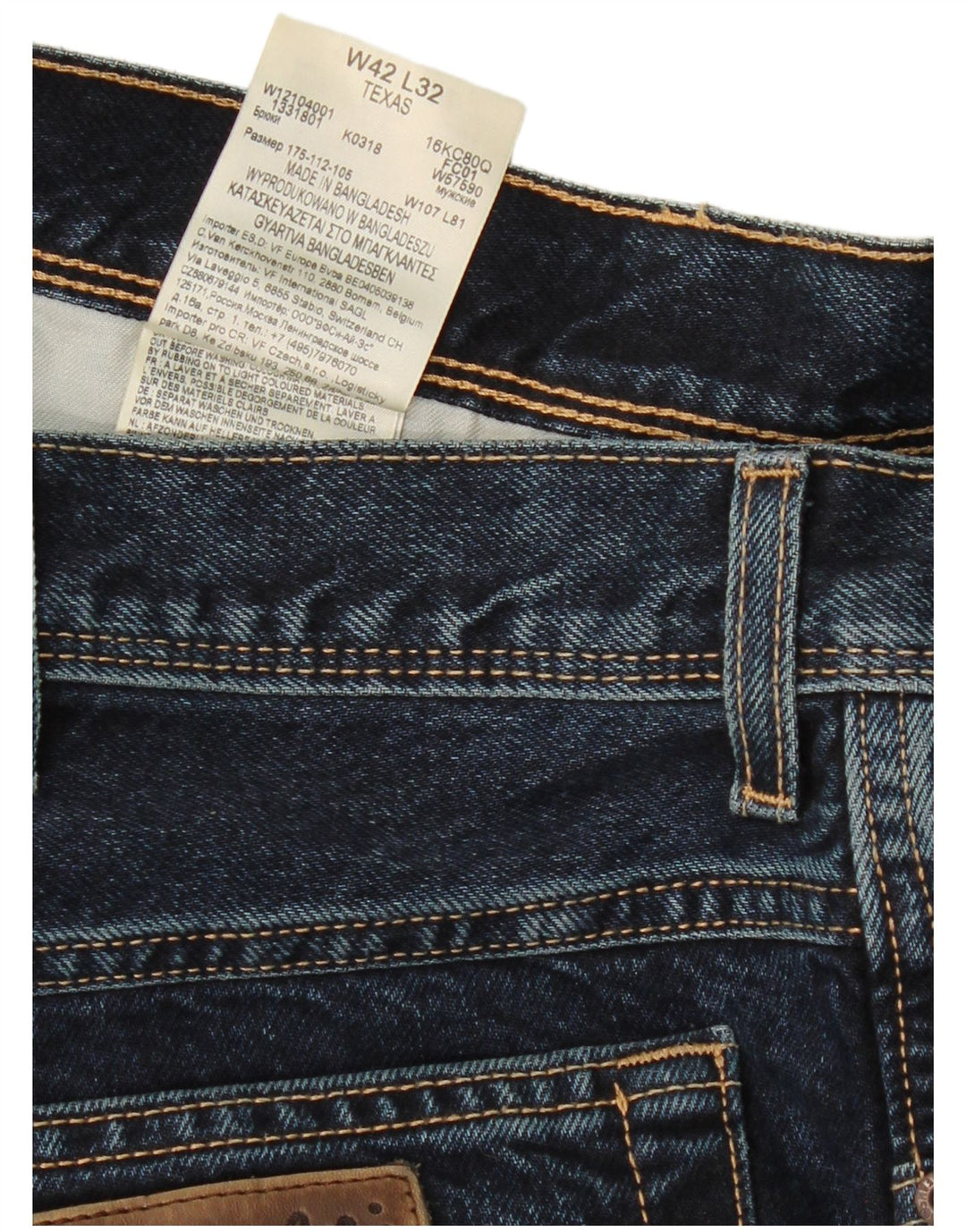 WRANGLER Herren Texas Capri Straight Jeans W42 L24 Marineblau Baumwolle