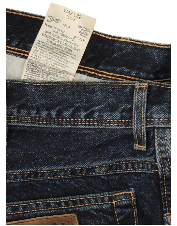 WRANGLER Herren Texas Capri Straight Jeans W42 L24 Marineblau Baumwolle