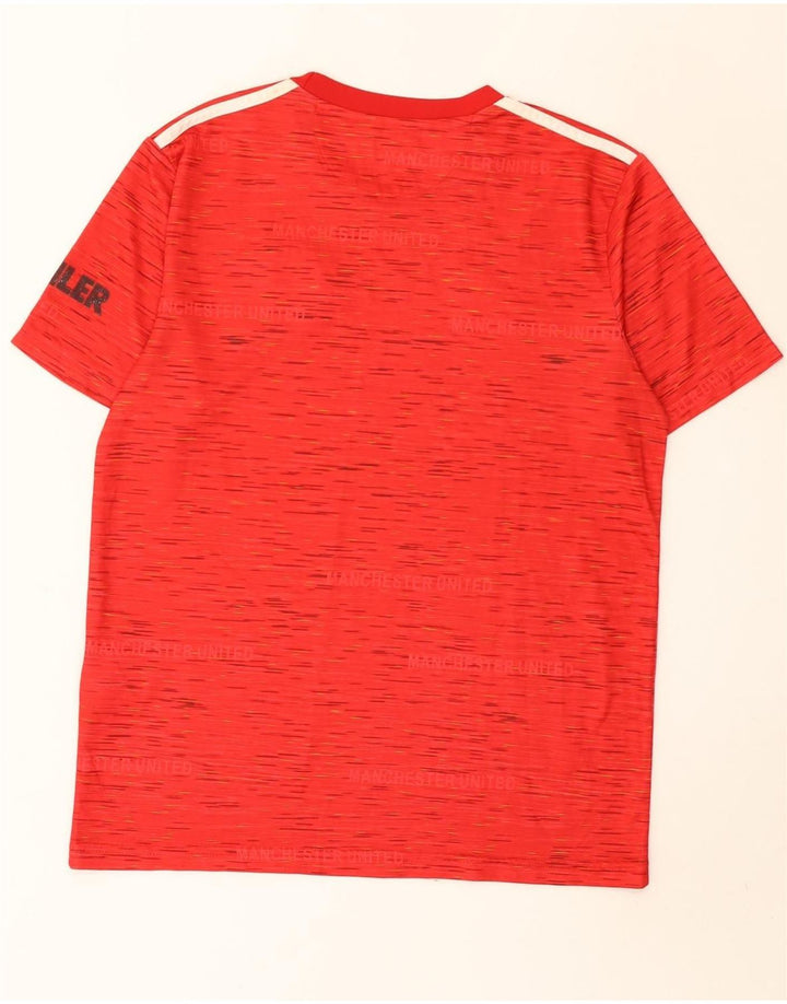 Adidas Herren Manchester United T-Shirt Top Mittelrot geflecktes Polyester