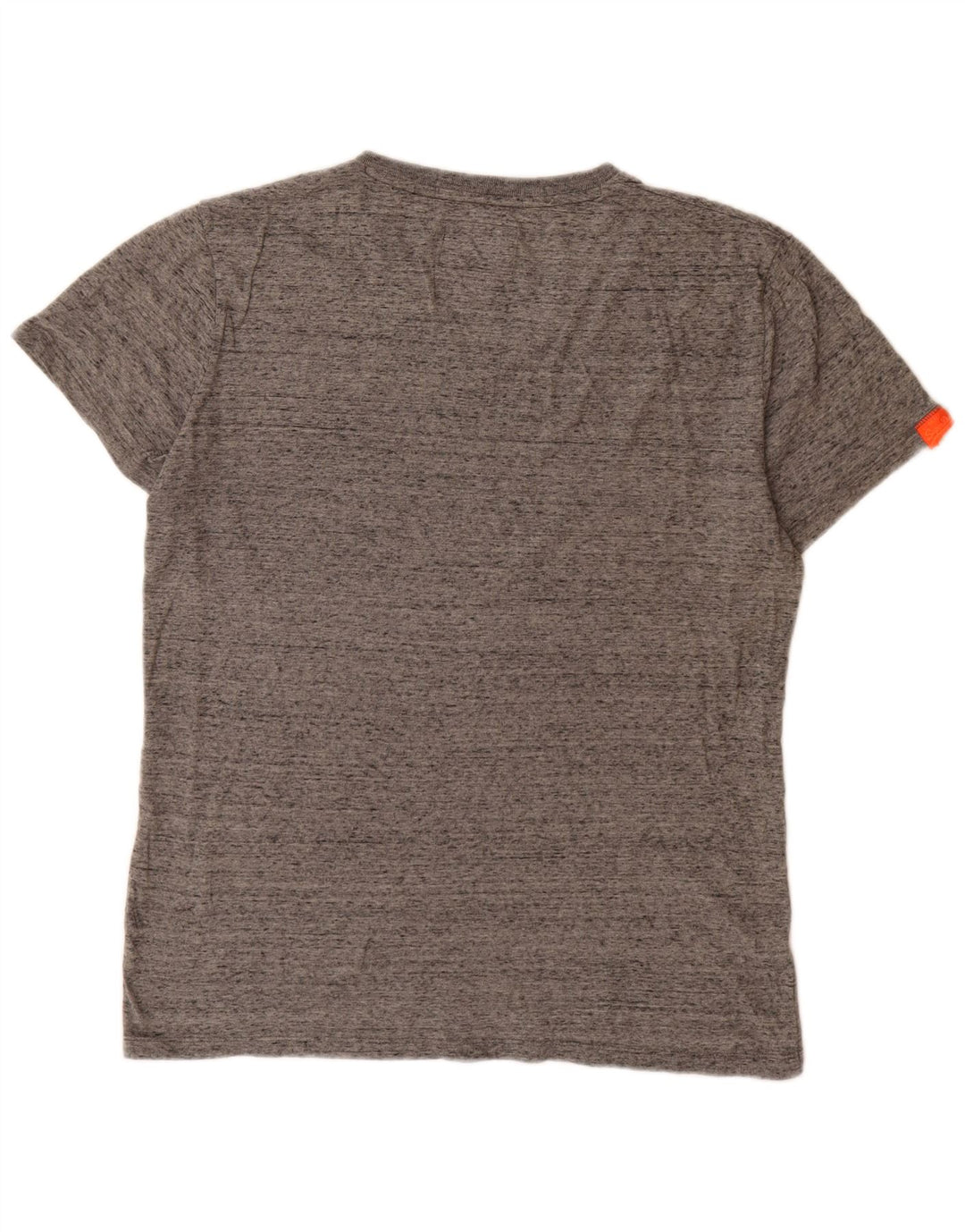 Superdry Herren T-Shirt-Oberteil aus mittelgrau gefleckter Baumwolle