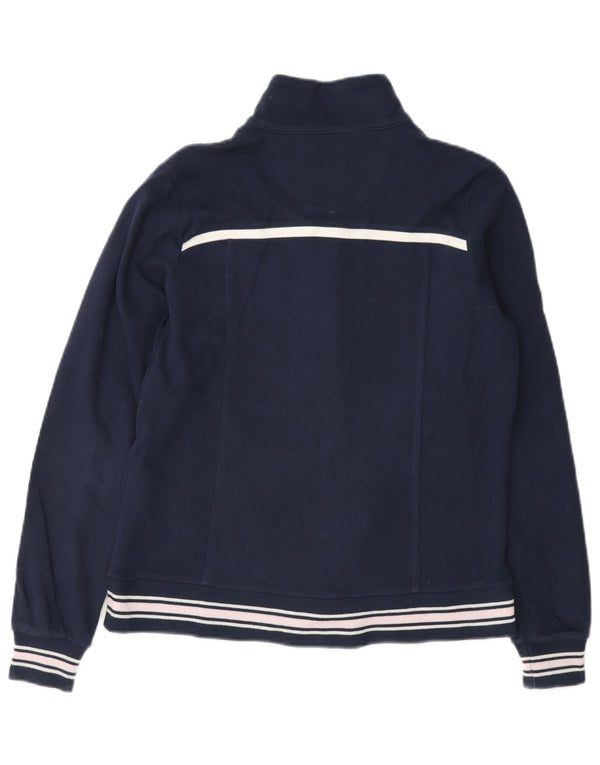 Champion Womens Easy Fit Tracksuit Top Jacket UK 10 Small Navy Blue Cotton