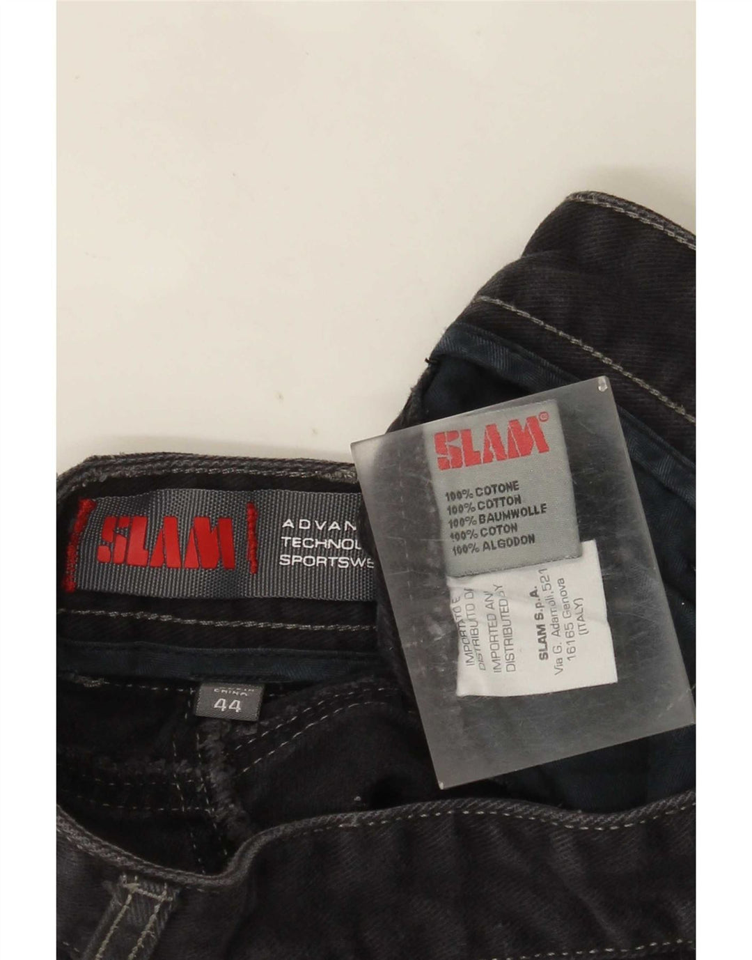 Slam Damen Straight Jeans IT 44 Medium W30 L33 Graue Baumwolle